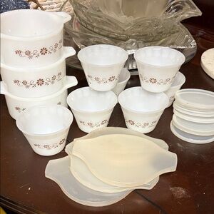 Elegant White and Brown Floral Dinnerware Set